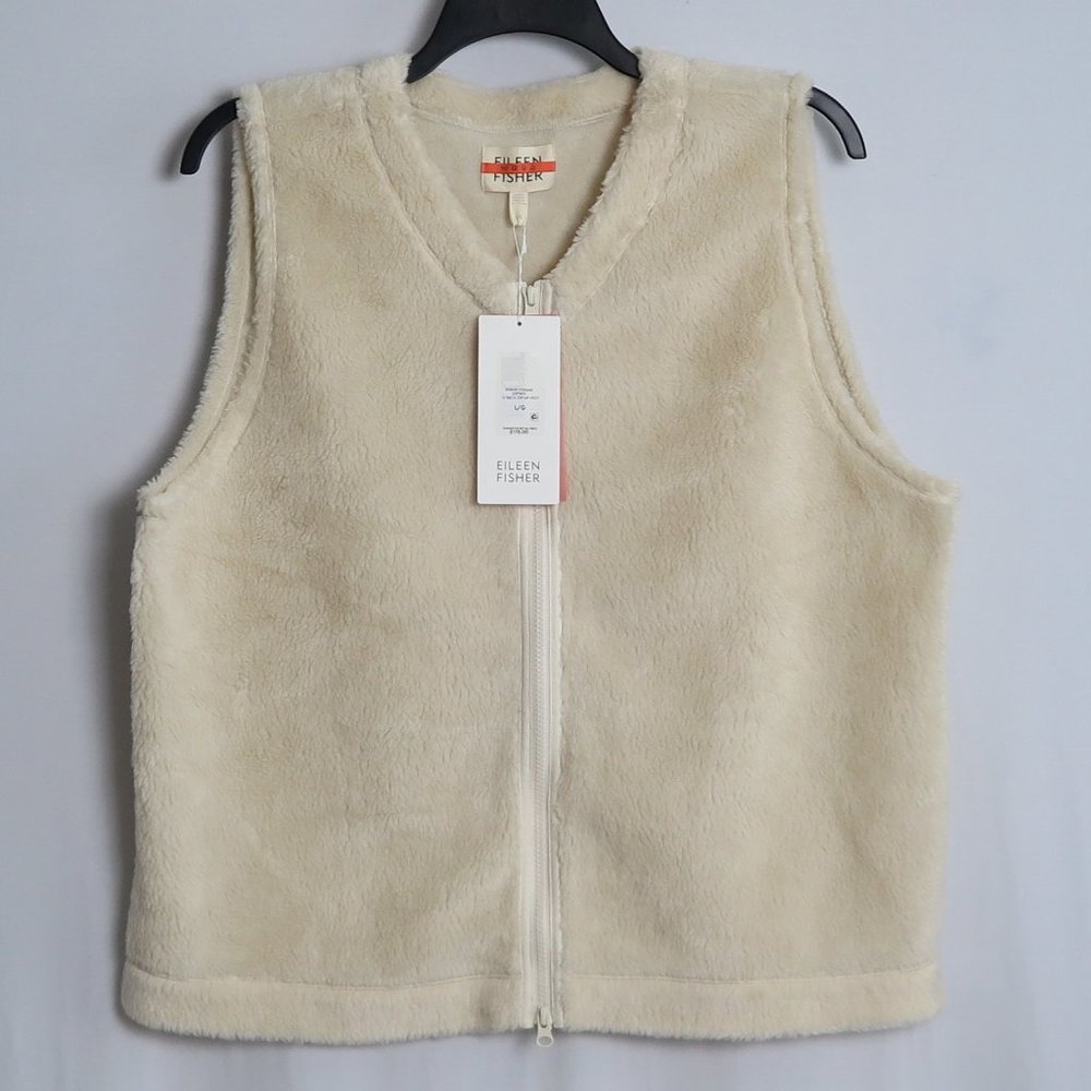 EILEEN FISHER  V-Neck Full-Zip Vest.   Tag was removed, worn couple times.